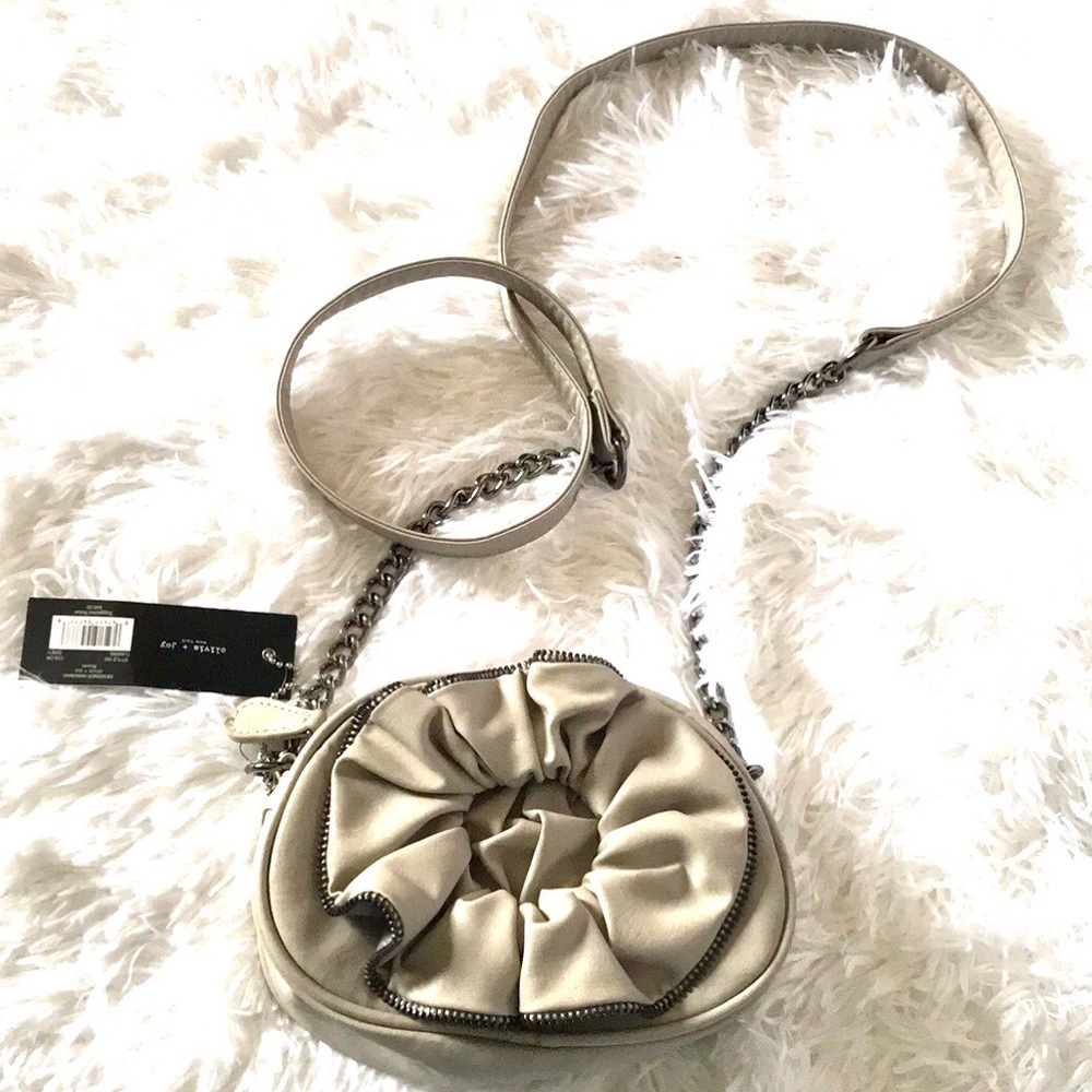 Olivia + Joy New York Grey Zip Bloom Shoulder Bag